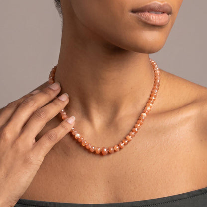 Oregon Sunstone Beaded Necklace | 14 KT Gold Filled