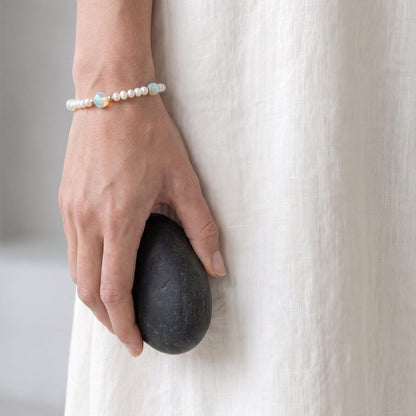 Ethiopian Opal Pearl Bracelet | Gold Filled