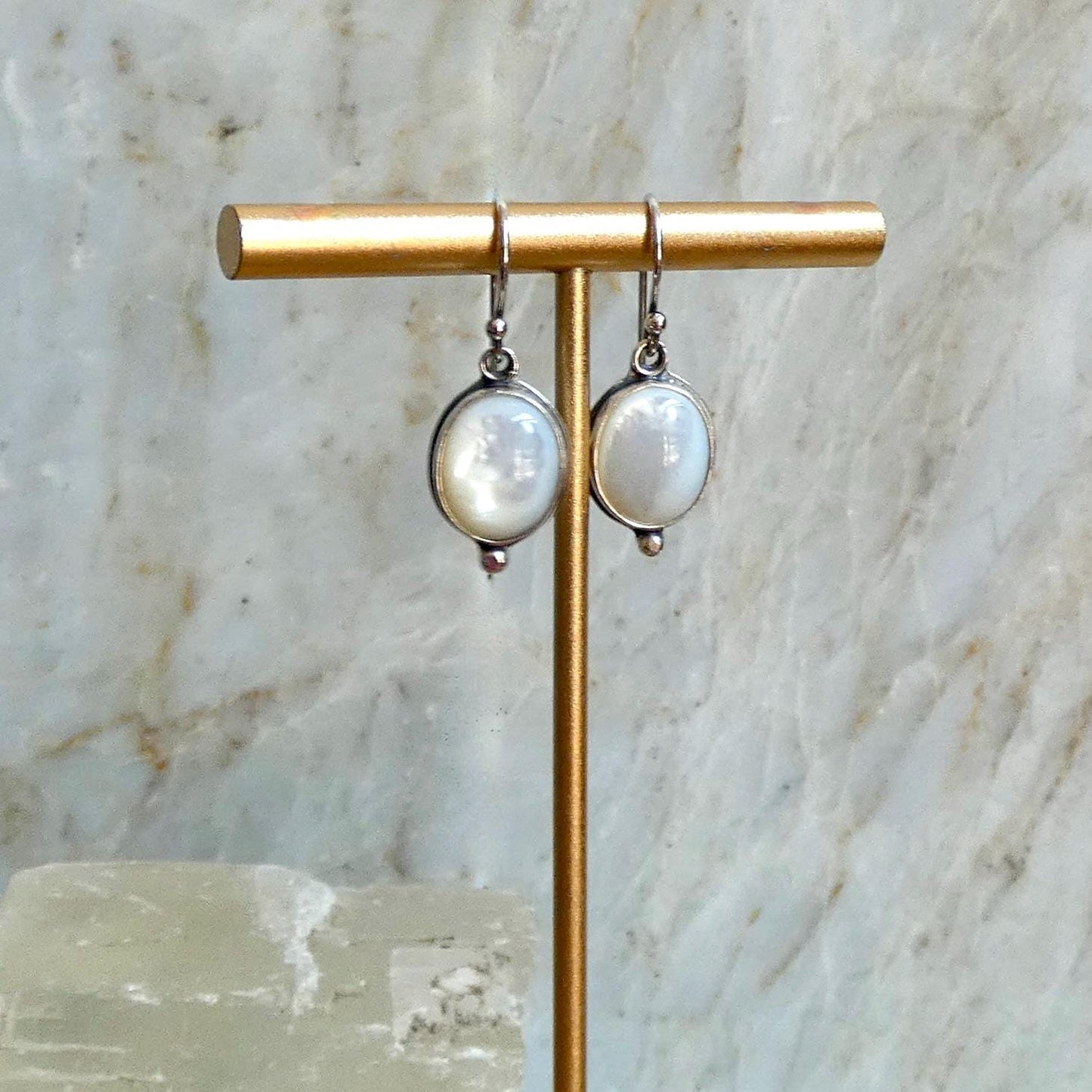 Mother Of Pearl Drop Earrings | Sterling Silver
