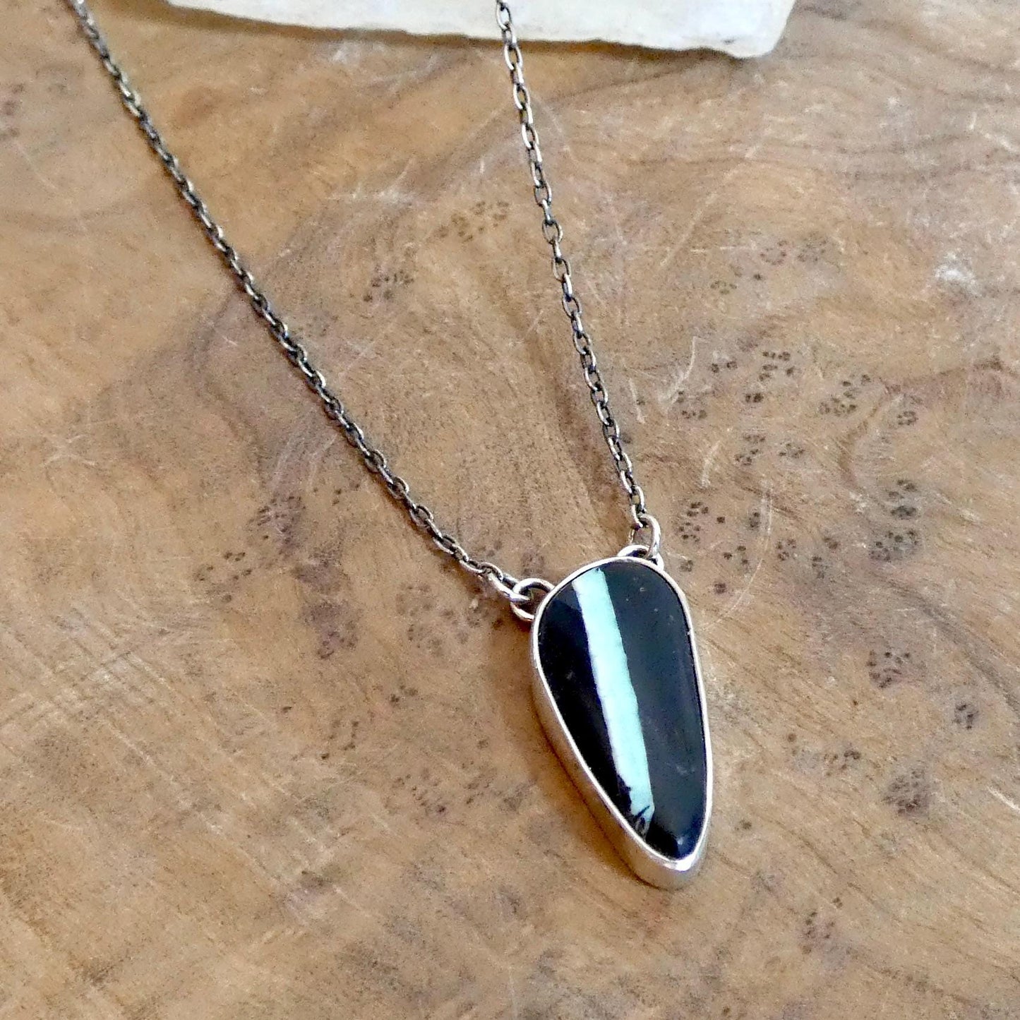 Black Jack Turquoise Necklace | Sterling Silver