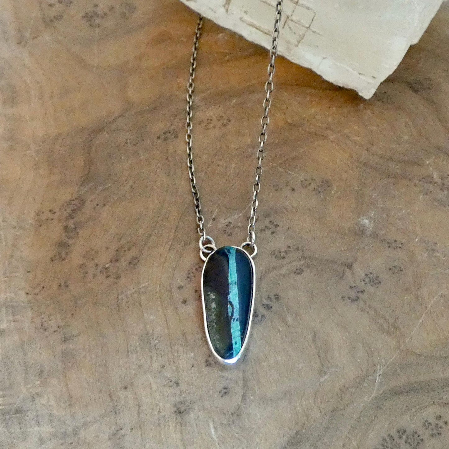 Black Jack Turquoise Necklace | Sterling Silver