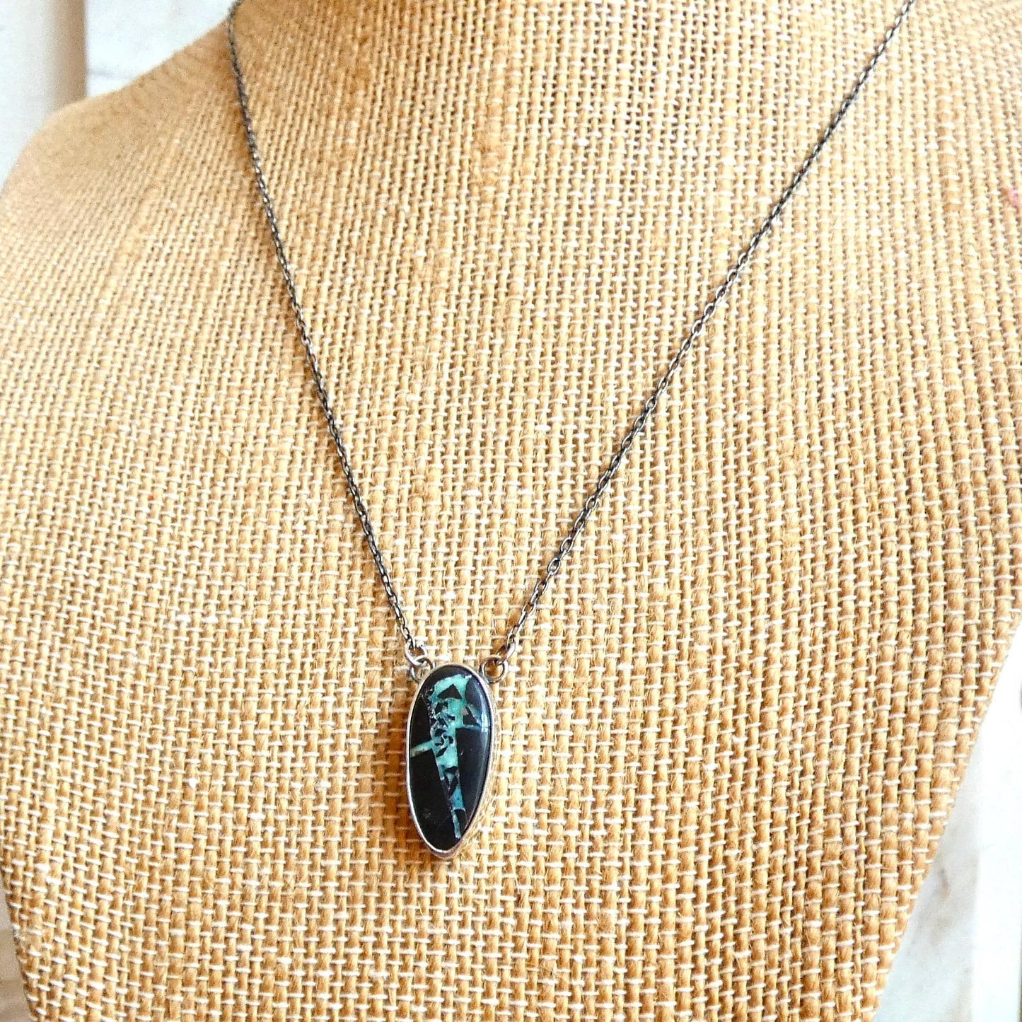 Black Jack Turquoise Necklace | Sterling Silver