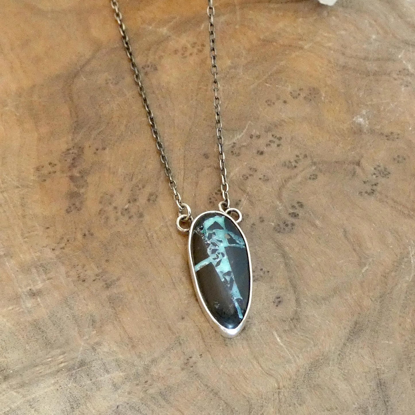 Black Jack Turquoise Necklace | Sterling Silver