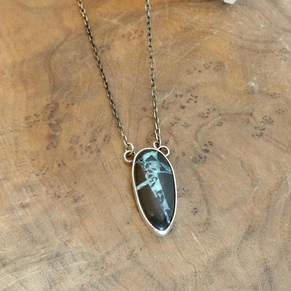Black Jack Turquoise Necklace | Sterling Silver
