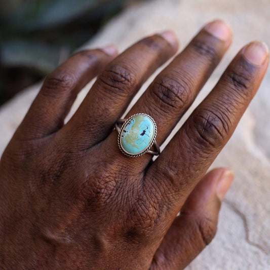 Turquoise Boho Ring | Sterling Silver