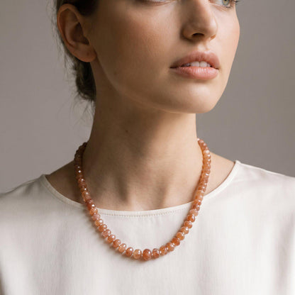 Oregon Sunstone Beaded Necklace | 14 KT Gold Filled