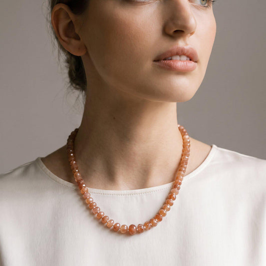 Oregon Sunstone Beaded Necklace | 14 KT Gold Filled