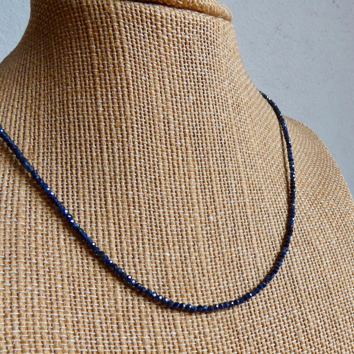 AAA Blue Sapphire Beaded Necklace | 14 KT GF