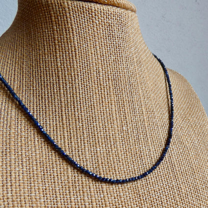 AAA Blue Sapphire Beaded Necklace | 14 KT GF