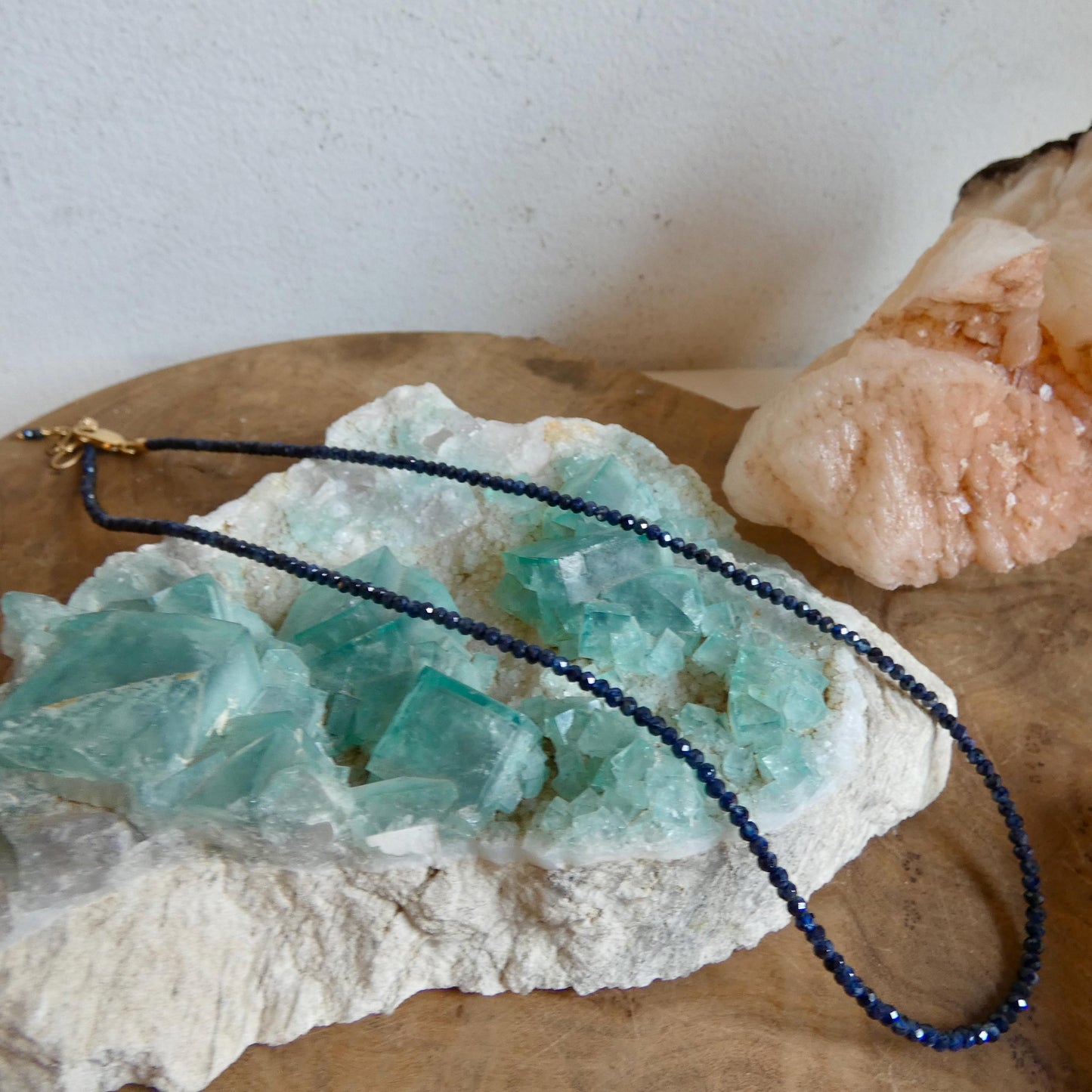 AAA Blue Sapphire Beaded Necklace | 14 KT GF