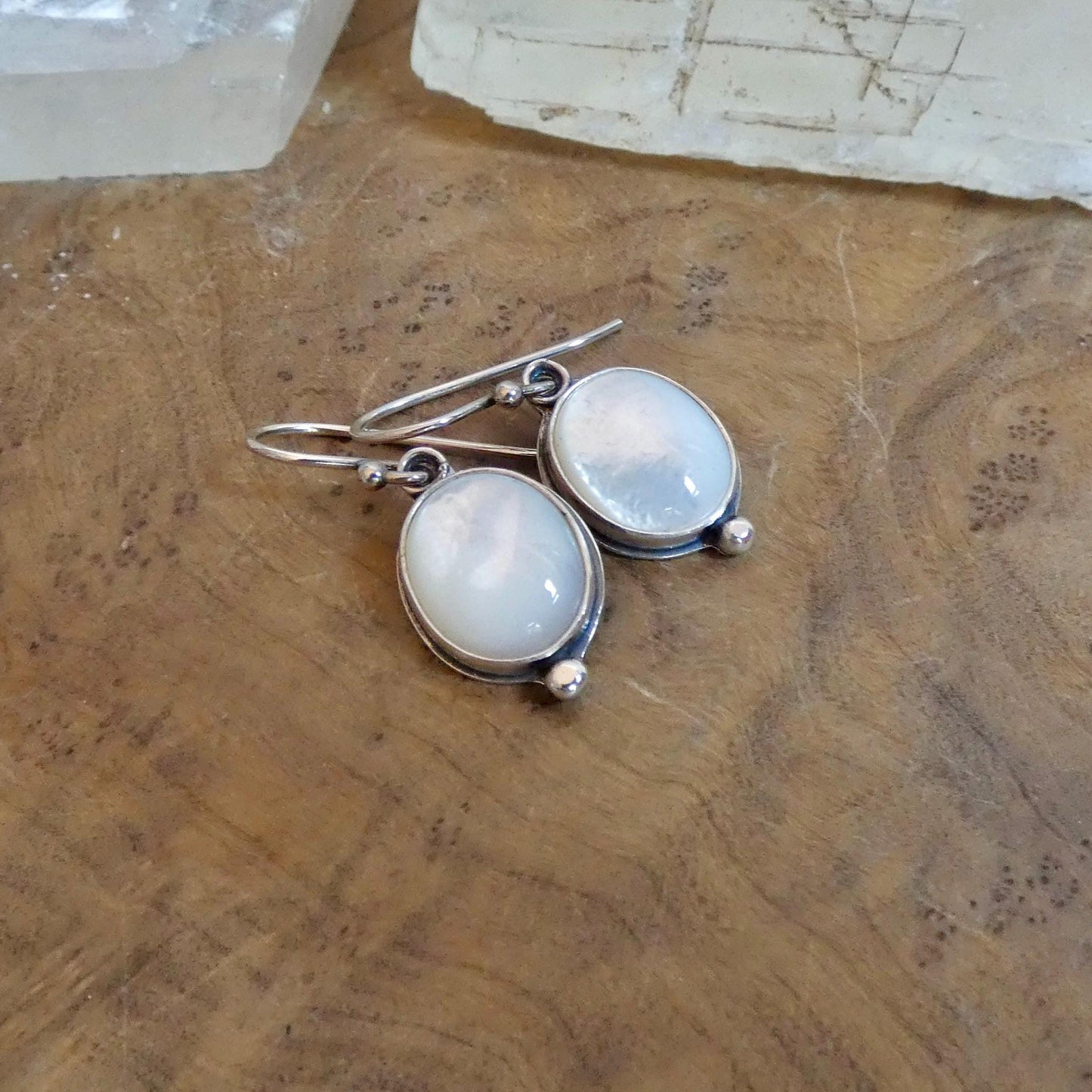 Mother Of Pearl Drop Earrings | Sterling Silver
