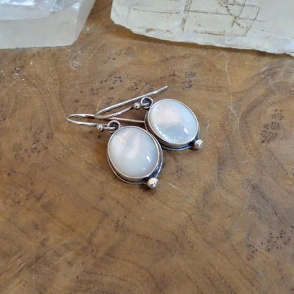 Mother Of Pearl Drop Earrings | Sterling Silver
