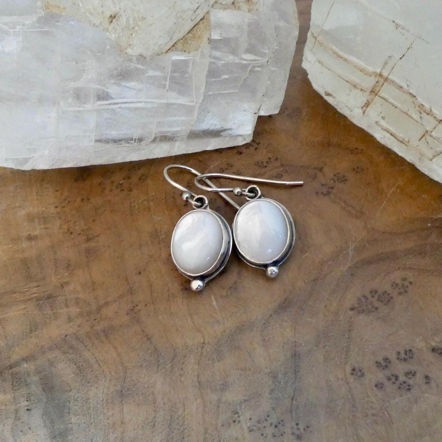 Mother Of Pearl Drop Earrings | Sterling Silver