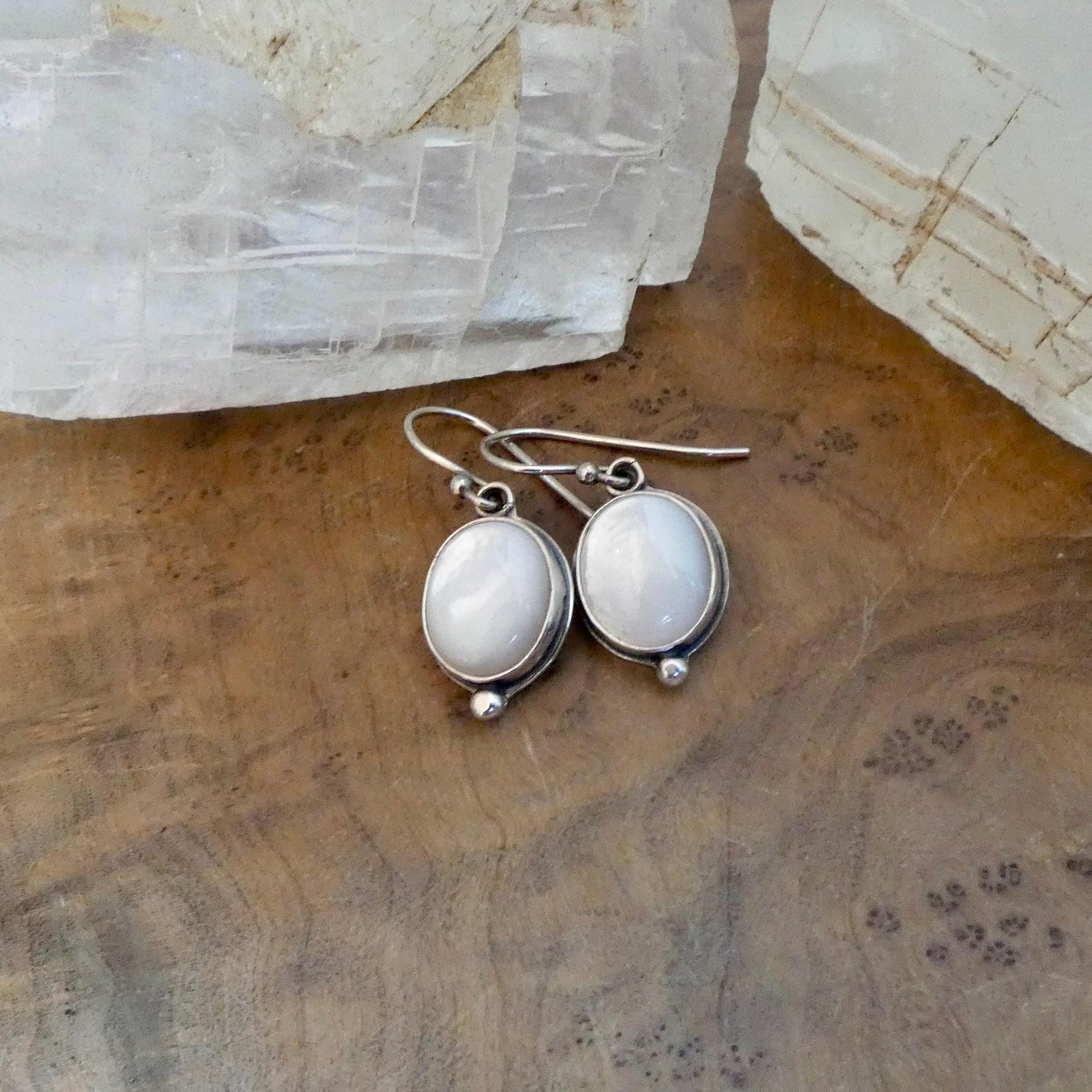Mother Of Pearl Drop Earrings | Sterling Silver