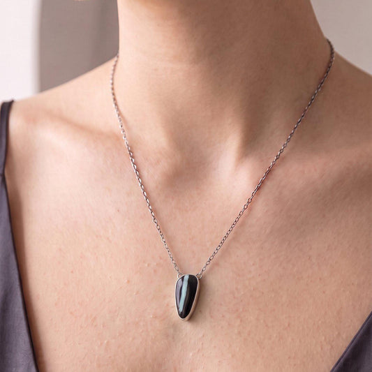 Black Jack Turquoise Necklace | Sterling Silver