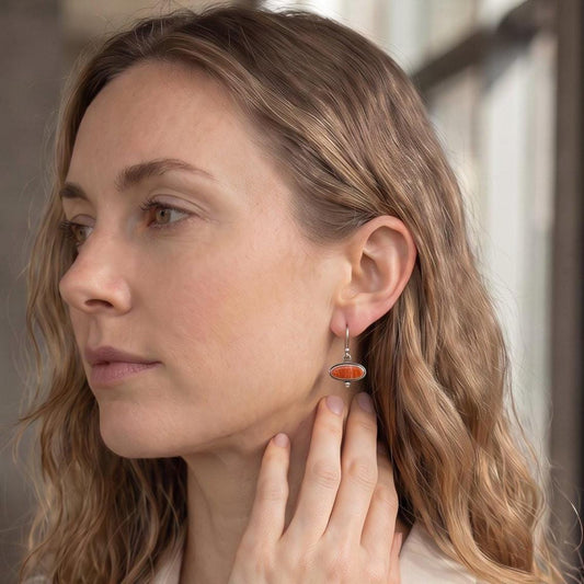 Spiny Oyster Drop Earrings | Sterling Silver