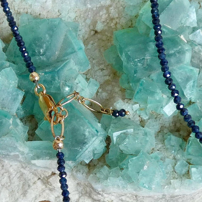AAA Blue Sapphire Beaded Necklace | 14 KT GF
