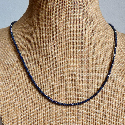 AAA Blue Sapphire Beaded Necklace | 14 KT GF