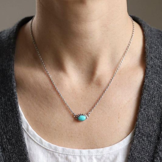 Dainty Turquoise Necklace | Sterling Silver