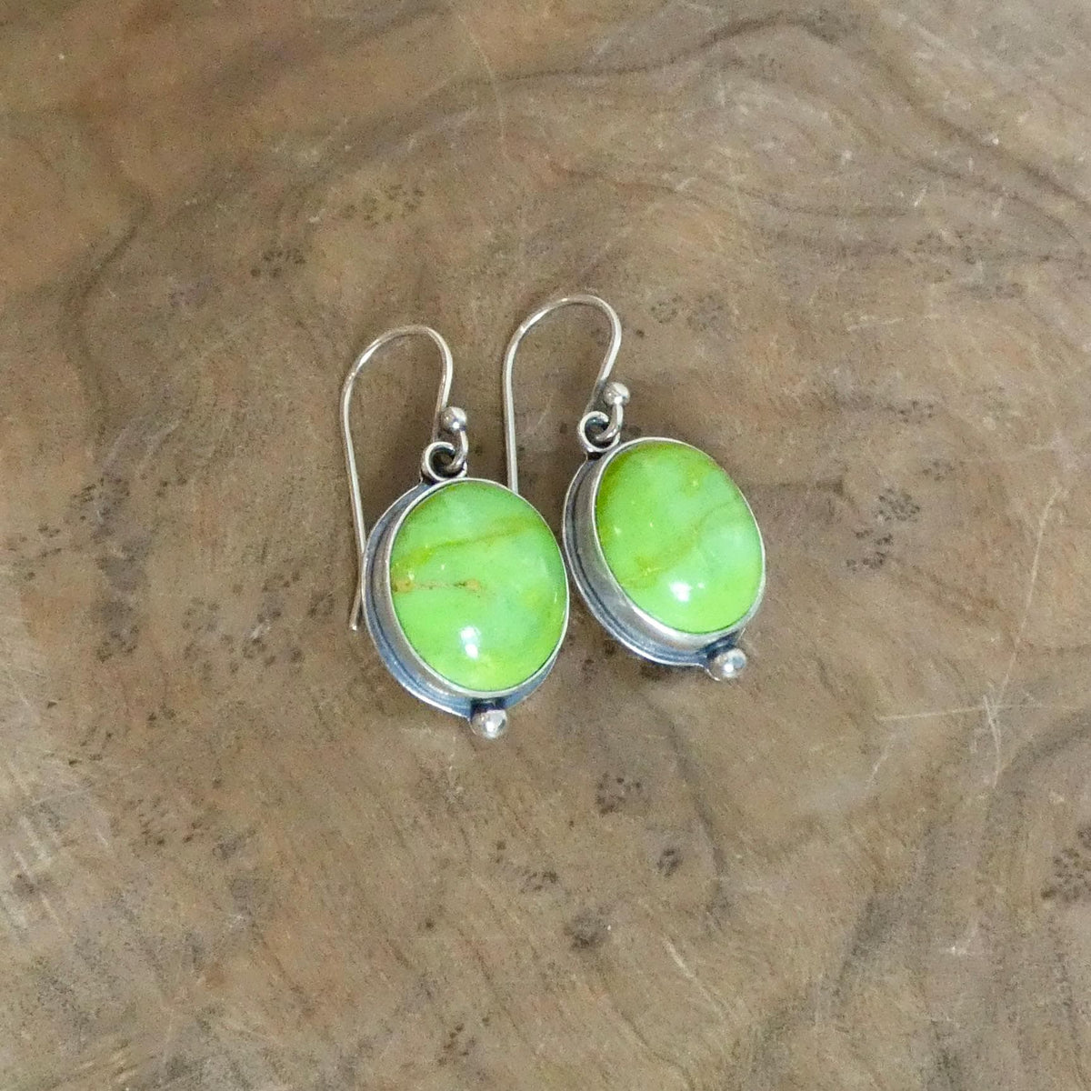 Green Turquoise Drop Earrings | Sterling Silver