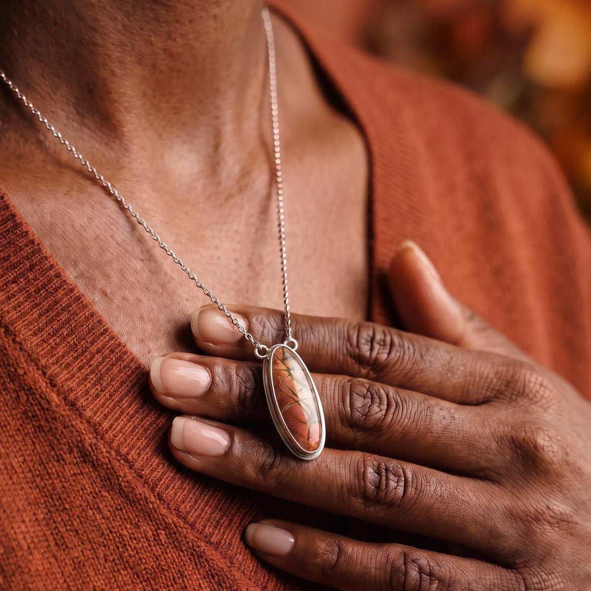 Red Creek Jasper Necklace | Sterling Silver