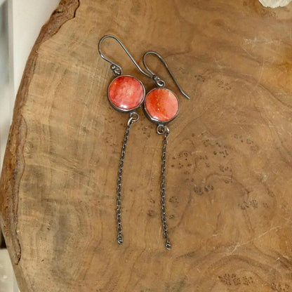 Spiny Oyster Chain Earrings | Sterling Silver