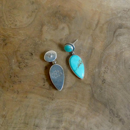 Turquoise Post Drop Earrings | Sterling Silver | Choose Your Pair