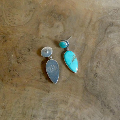 Turquoise Post Drop Earrings | Sterling Silver | Choose Your Pair
