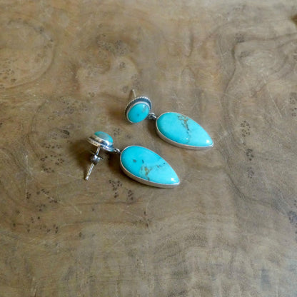 Turquoise Post Drop Earrings | Sterling Silver | Choose Your Pair