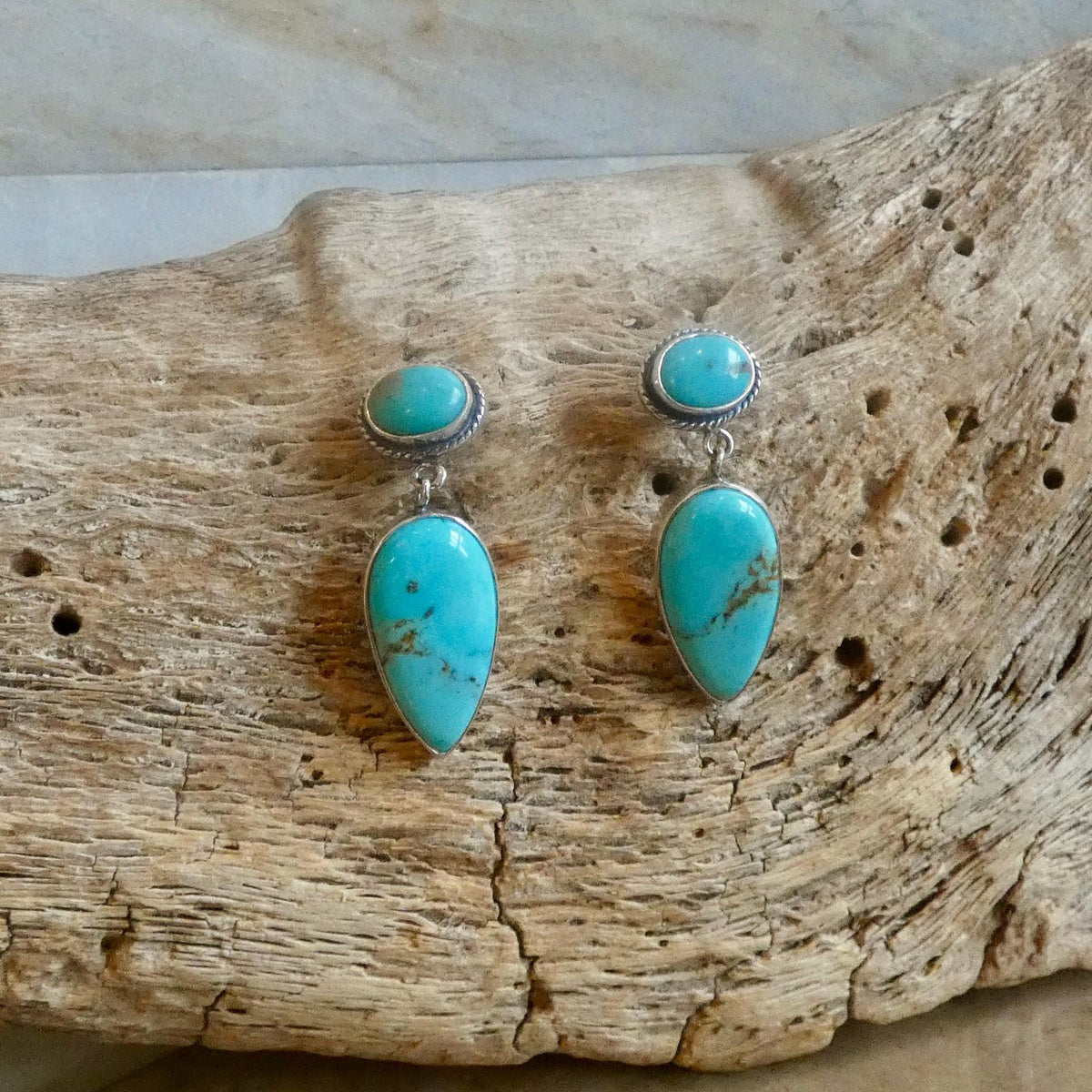 Turquoise Post Drop Earrings | Sterling Silver | Choose Your Pair