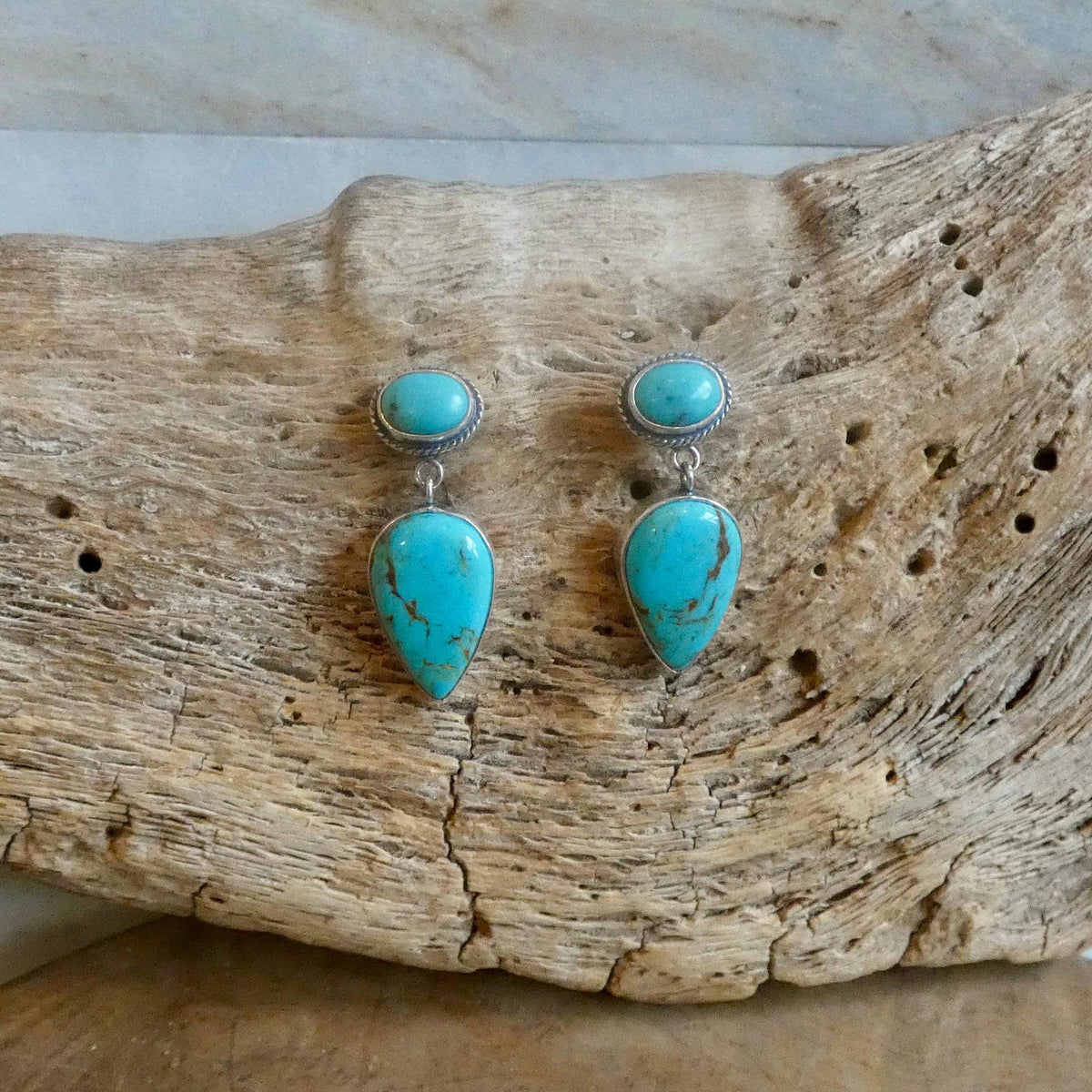 Turquoise Post Drop Earrings | Sterling Silver | Choose Your Pair