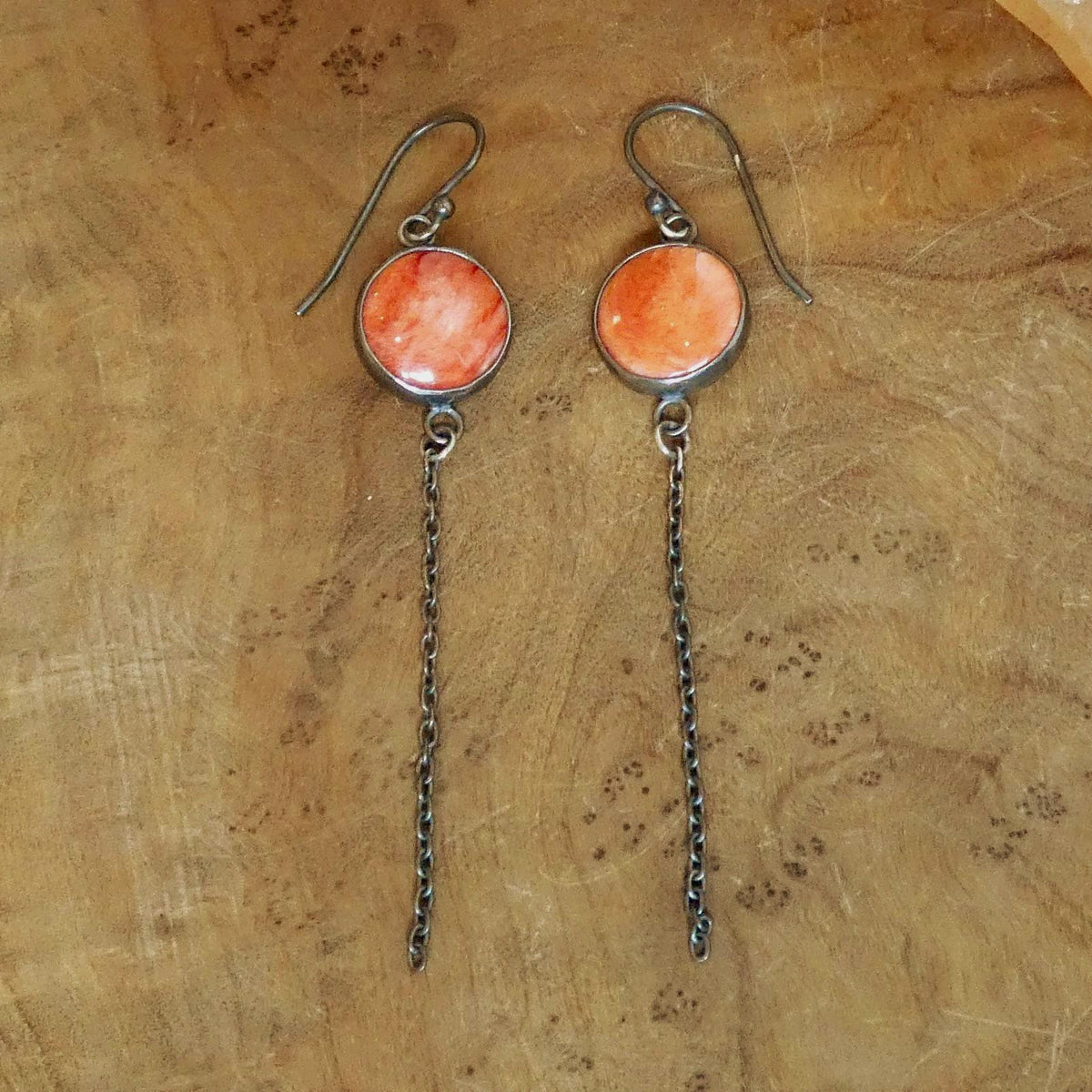 Spiny Oyster Chain Earrings | Sterling Silver