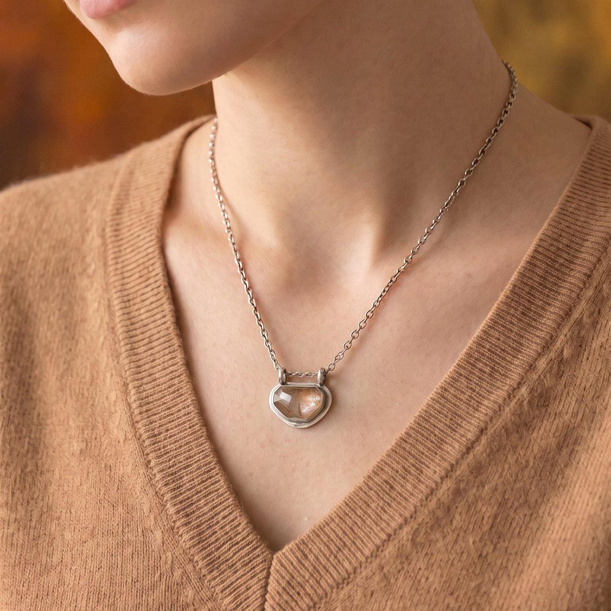 Copper Rutilated Quartz Pendant | Sterling Silver | Choose Your Stone