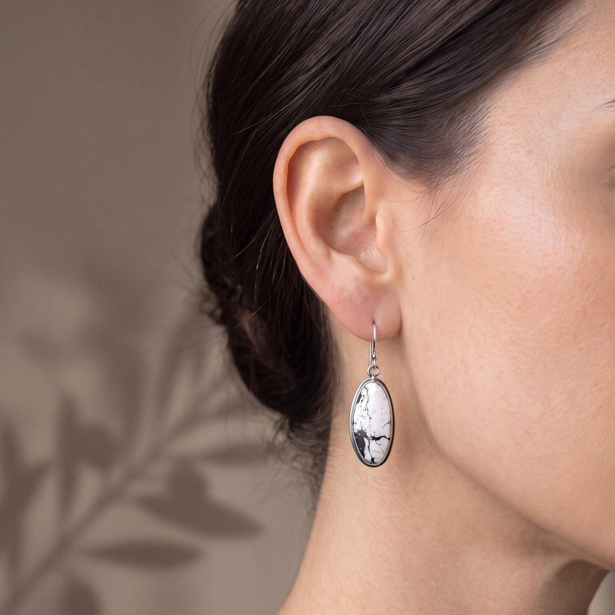 White Buffalo Drop Earrings | Sterling Silver | Choose Your Pair