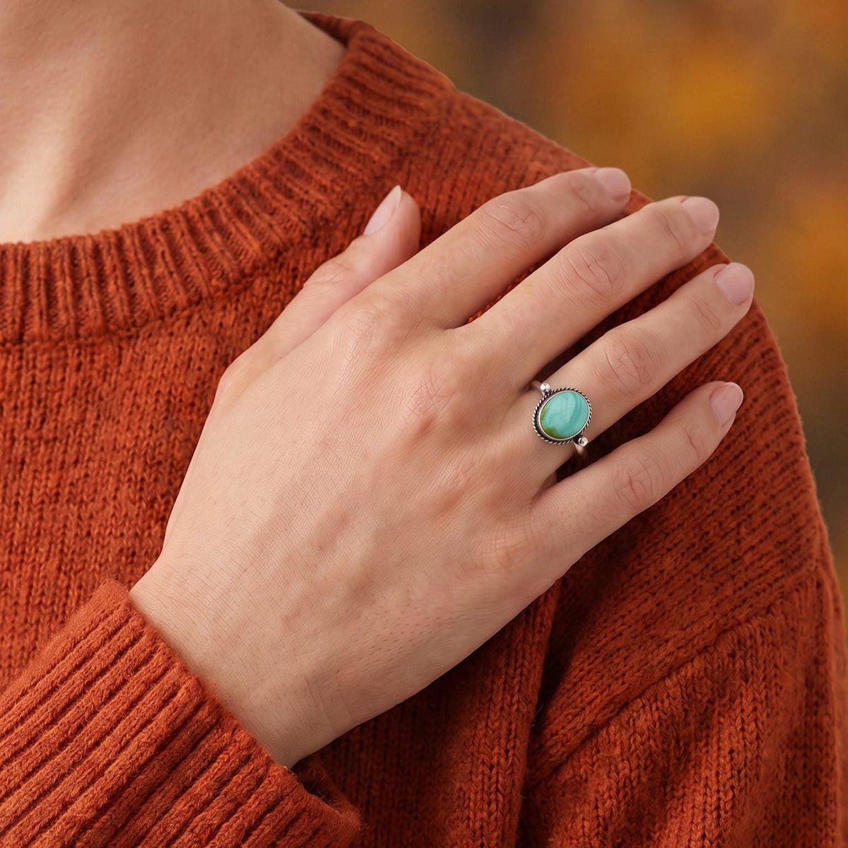 Custom Natural Turquoise Delica Ring -Sterling Silver - Choose Your Stone