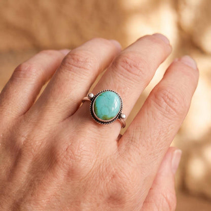 Custom Natural Turquoise Delica Ring -Sterling Silver - Choose Your Stone