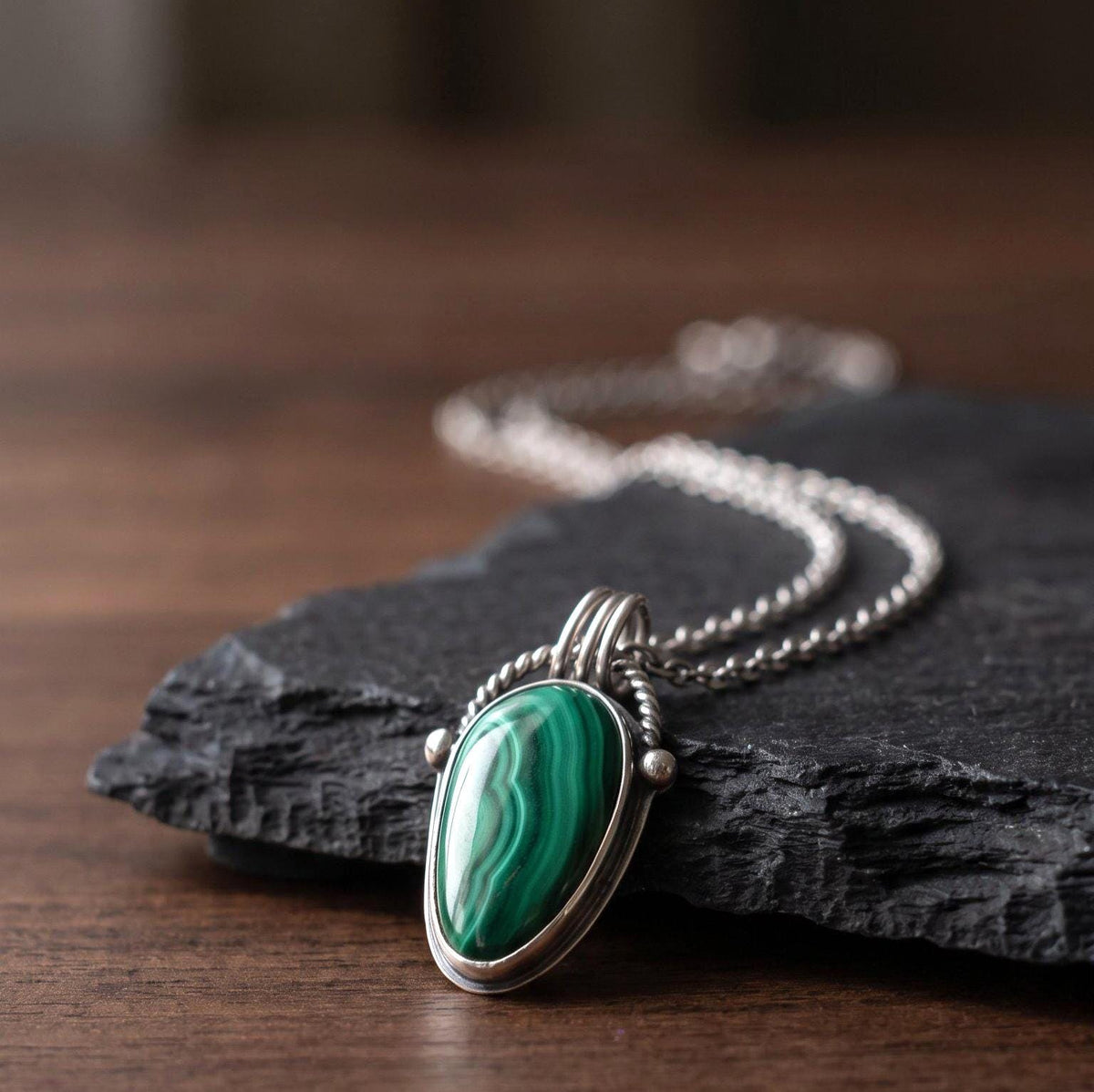 Malachite CUSTOM Boho Pendant | Sterling Silver