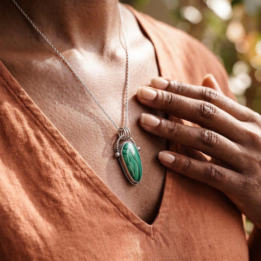 Malachite CUSTOM Boho Pendant | Sterling Silver
