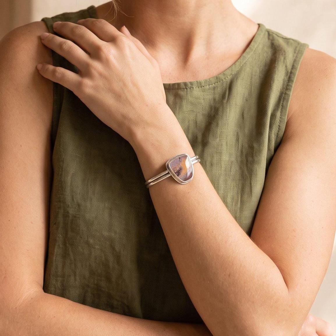 Sonora Jasper Cuff Bracelet - Sterling Silver | Choose Your Stone
