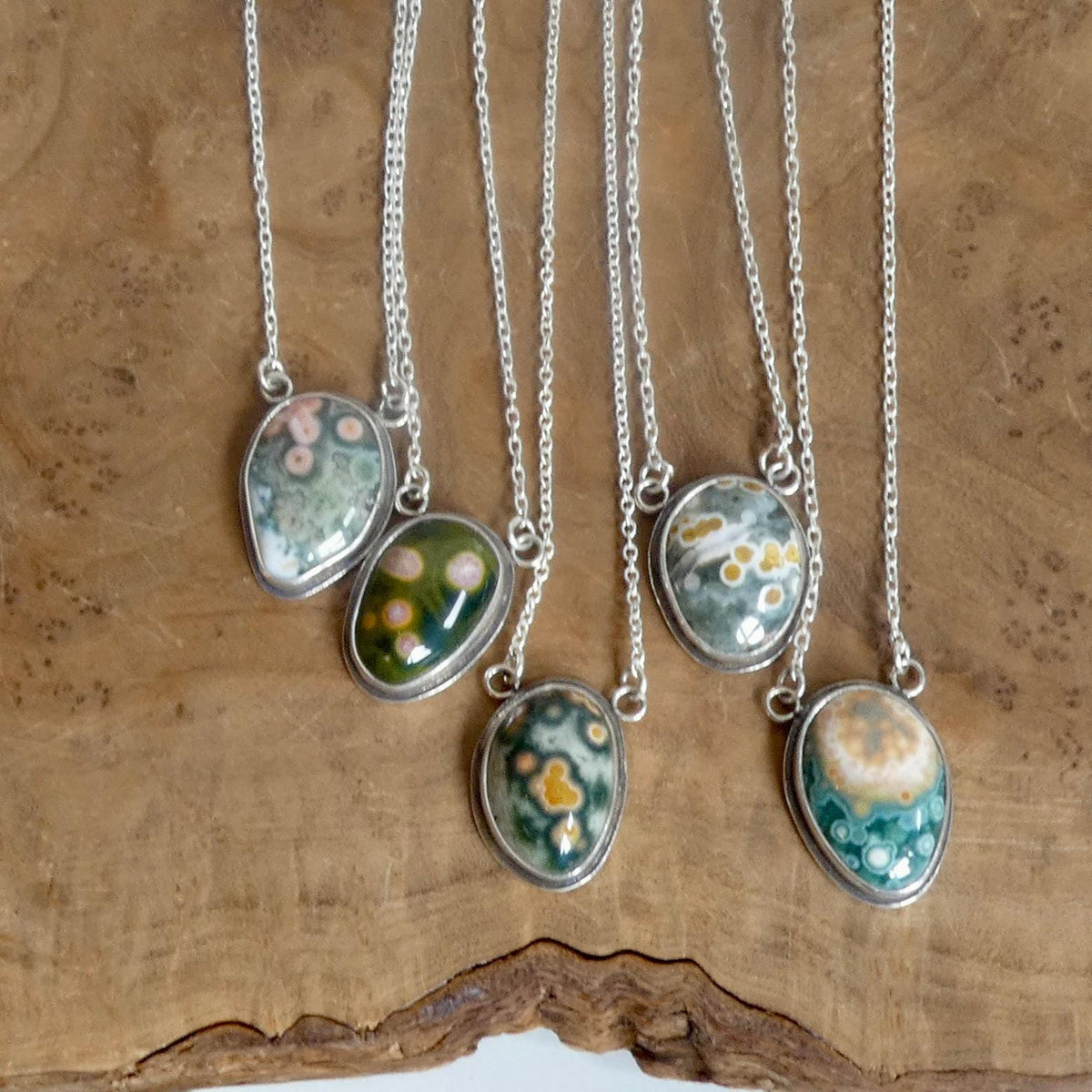 Ocean Jasper Fixed Pendant Necklace | Sterling Silver | Choose Your Piece