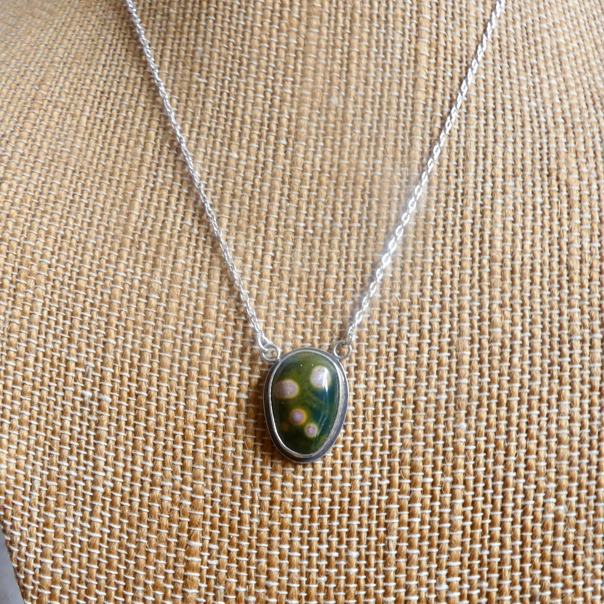 Ocean Jasper Fixed Pendant Necklace | Sterling Silver | Choose Your Piece