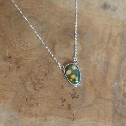 Ocean Jasper Fixed Pendant Necklace | Sterling Silver | Choose Your Piece
