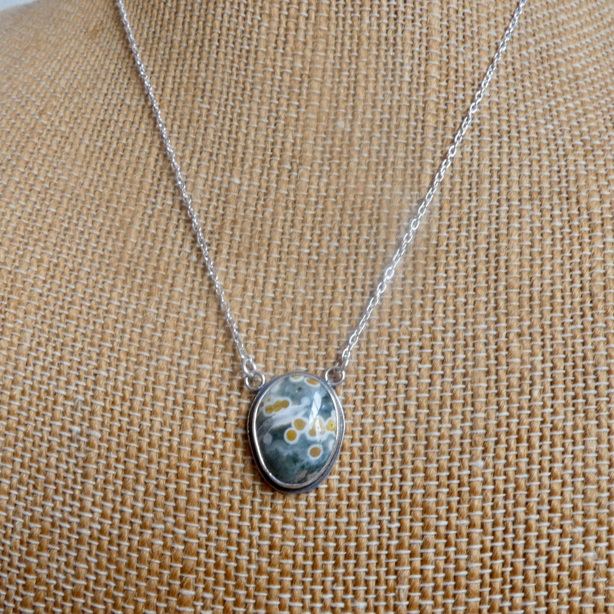 Ocean Jasper Fixed Pendant Necklace | Sterling Silver | Choose Your Piece