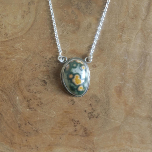 Ocean Jasper Fixed Pendant Necklace | Sterling Silver | Choose Your Piece