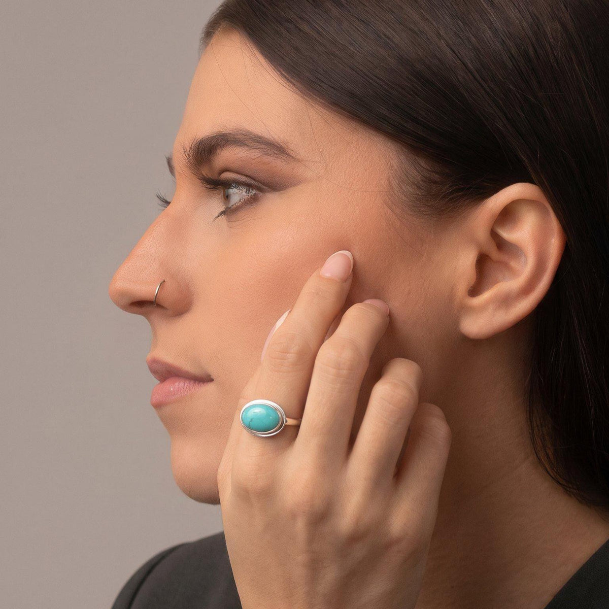 Kingman Turquoise East West Ring | Sterling Silver | Choose Your Ring