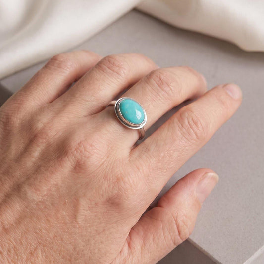 Kingman Turquoise East West Ring | Sterling Silver | Choose Your Ring