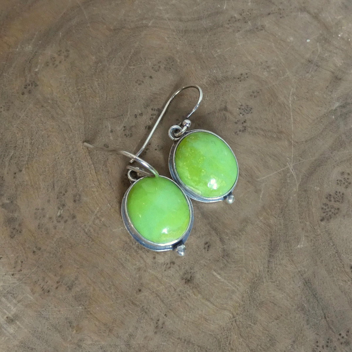 Green Turquoise Drop Earrings | Sterling Silver