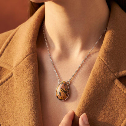 Ocean Jasper Teardrop Necklace | Sterling Silver