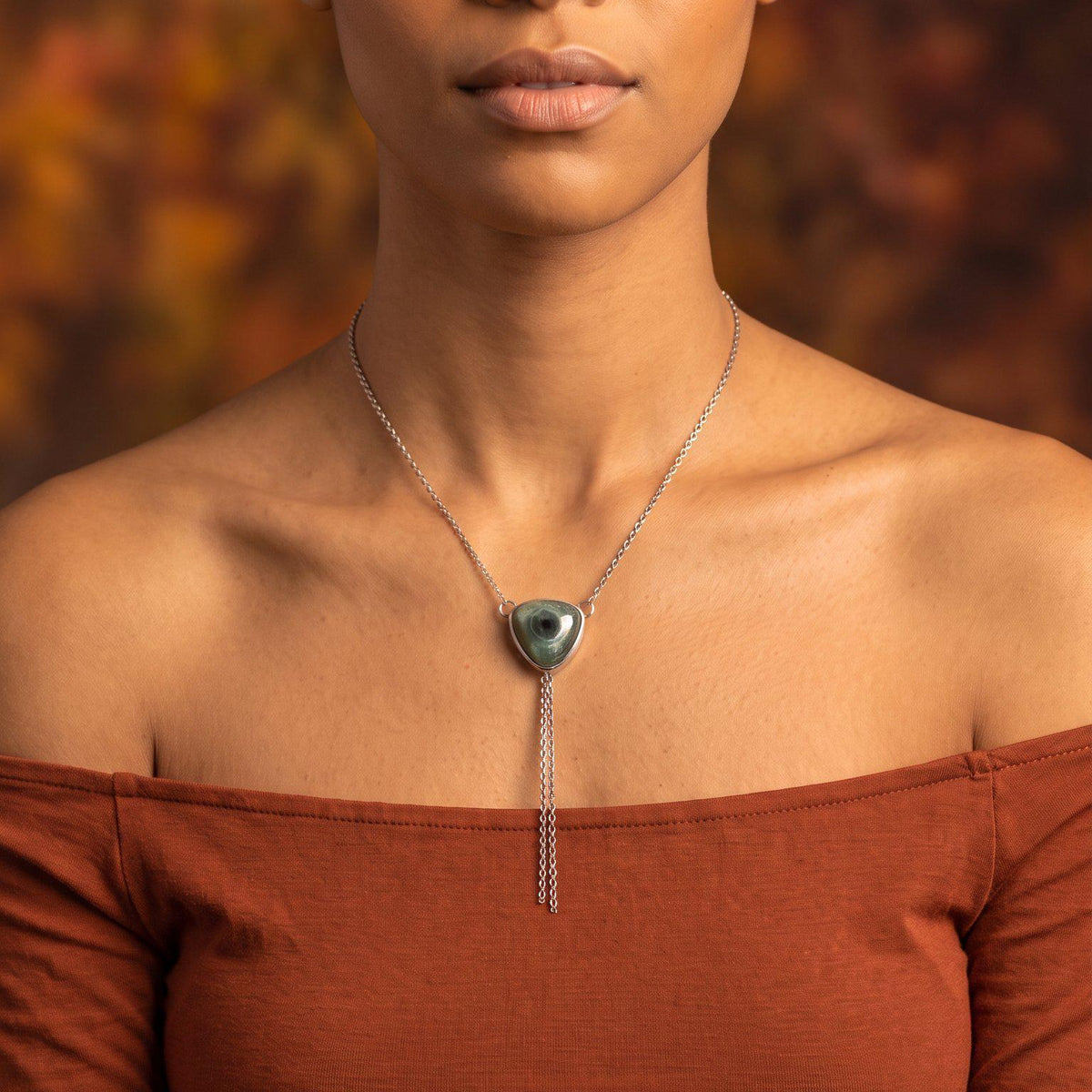 Ocean Jasper Y Necklace | Sterling Silver