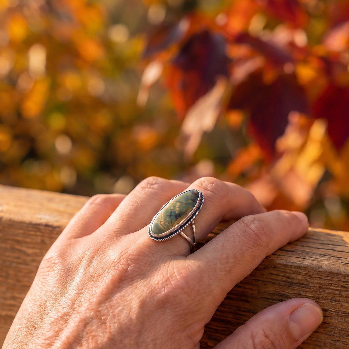 Red Creek Jasper Boho Ring | Sterling Silver
